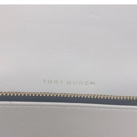 Tory Burch Embroidered East Coast Chain Clutch Crossbody Wallet White RARE - Picture 5 of 5